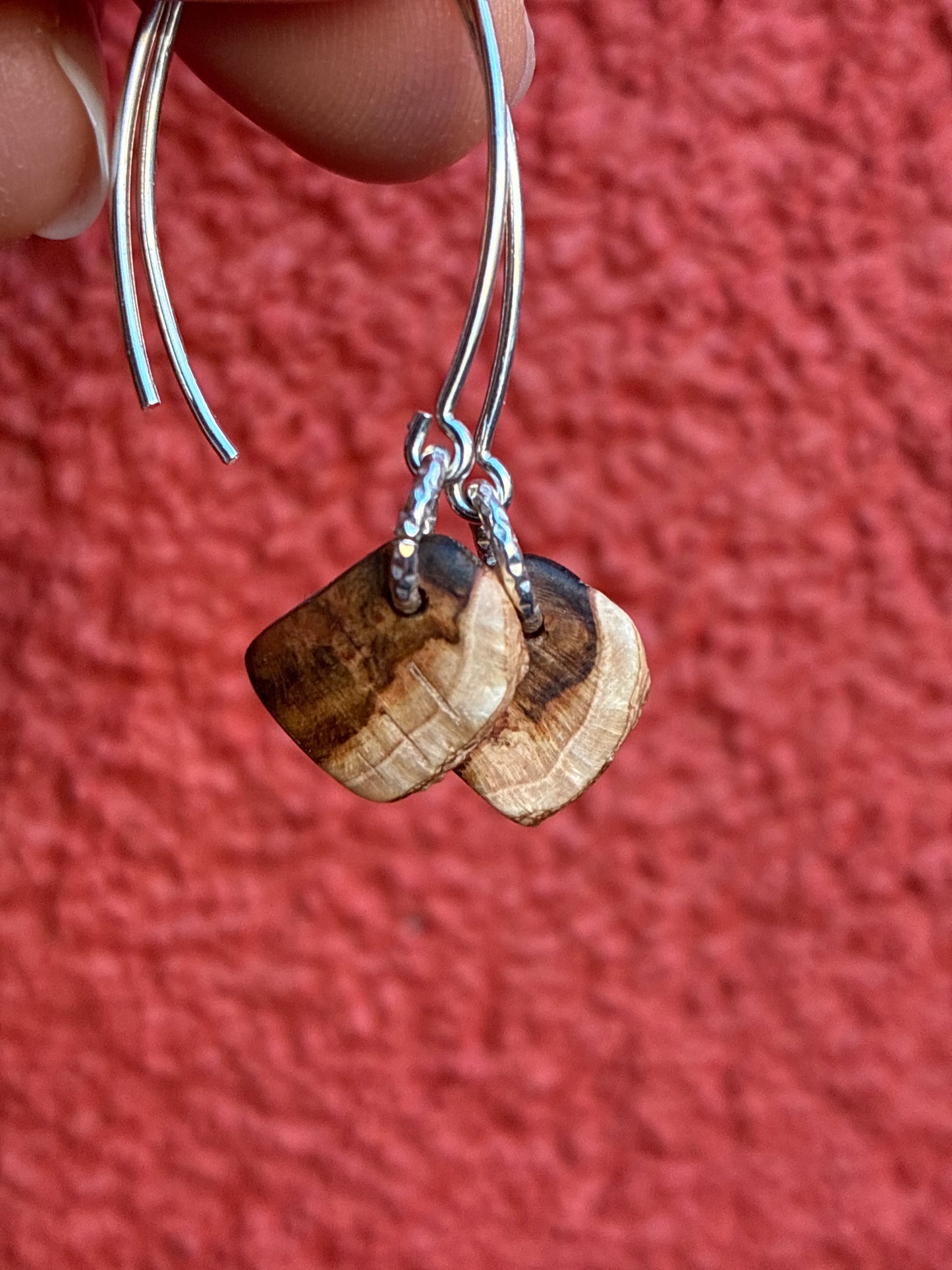 Baumperlen- Ohrringe Hänger