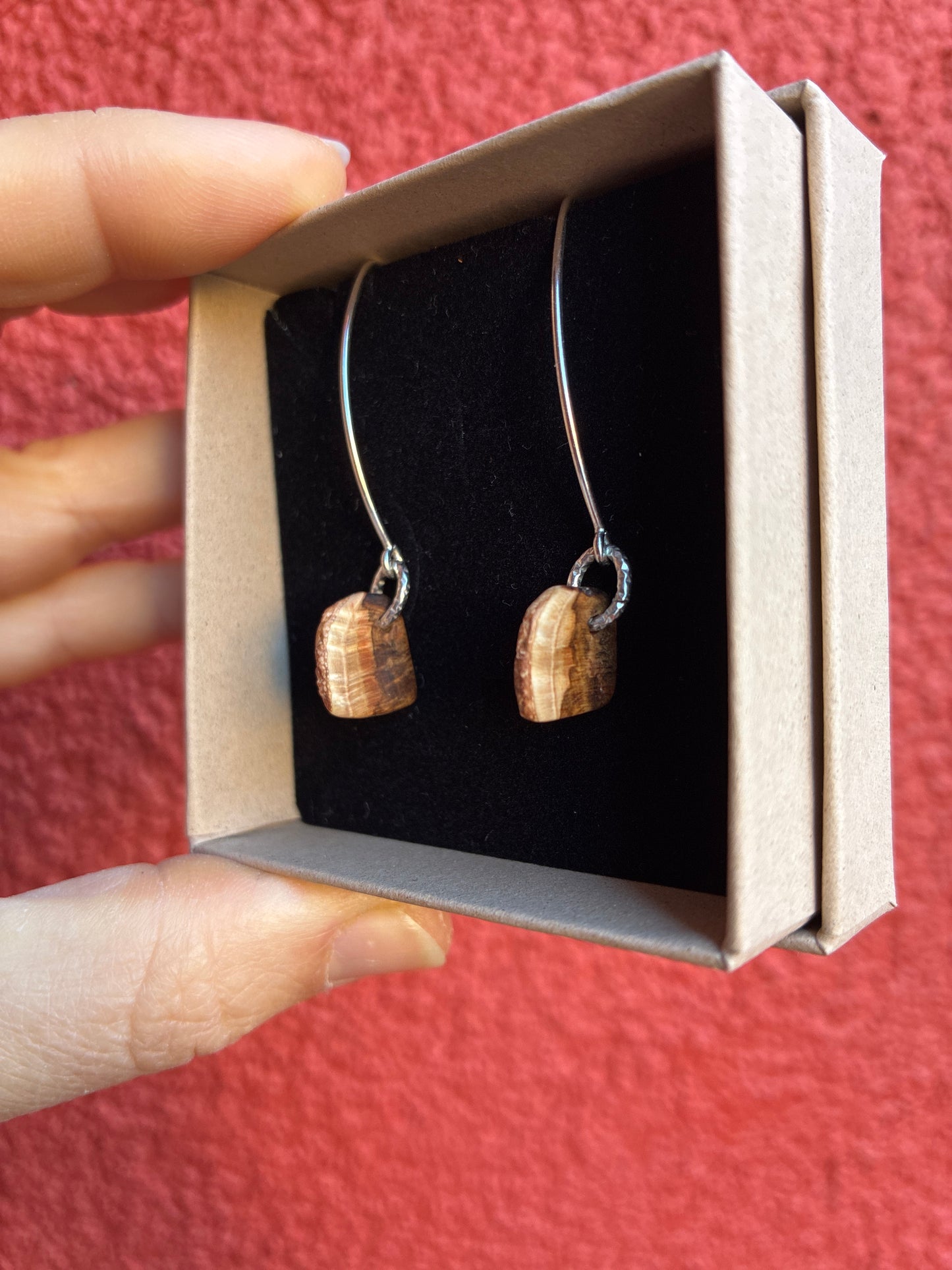 Baumperlen- Ohrringe Hänger